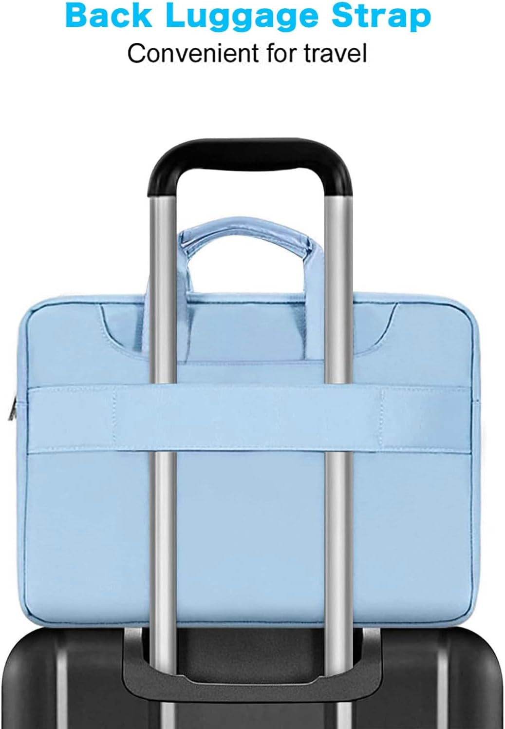 360° Protective Laptop Bag for 15.6-Inch to 16-Inch Devices, Compatible with MacBook Air/Pro, HP, Dell, Lenovo, and Asus - Stylish Carrying Case with Strap and Handle in Airy Blue